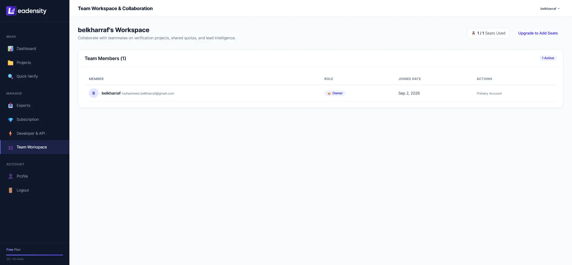 Leadensity Workspace and Project Management